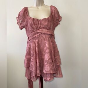 Thirty Thirty (Large) Blush Pink Romper with Tied Back